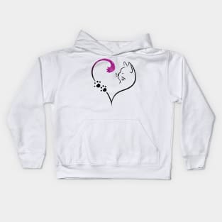 Valentines cat Kids Hoodie